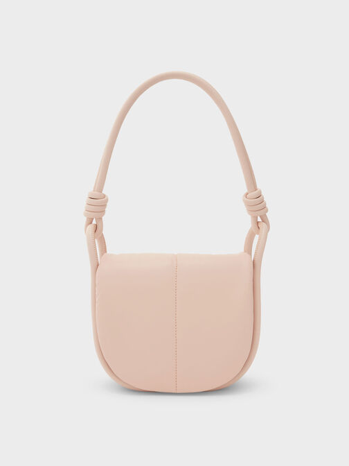 Luna Knotted Handle Shoulder Bag, Light Pink, hi-res