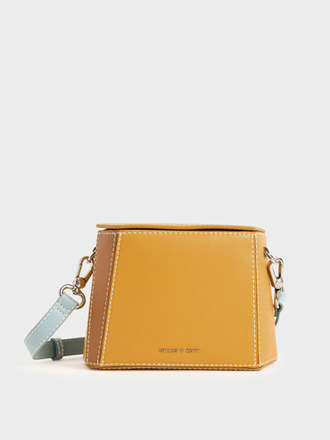 Two-Tone Boxy Bag, Yellow, hi-res
