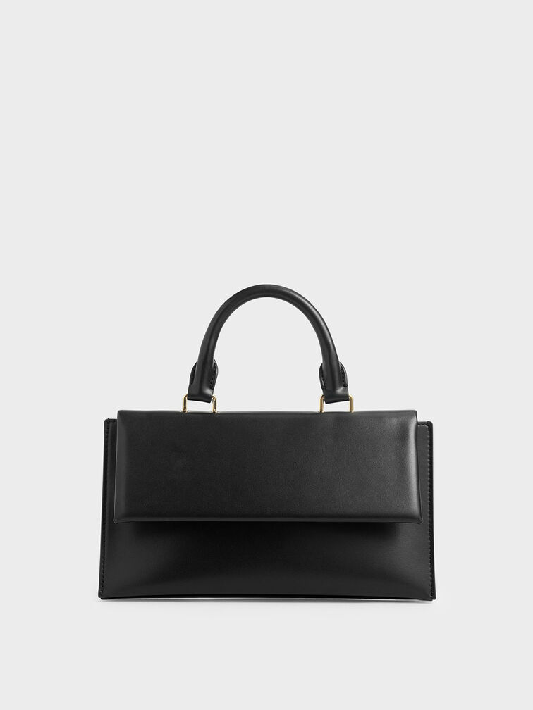 Rectangular Top Handle Bag, Black, hi-res
