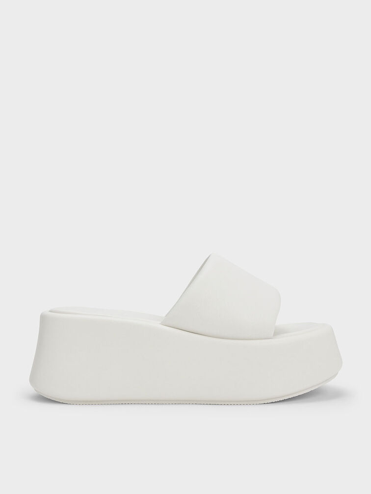 Constance Flatform Sandals, White, hi-res