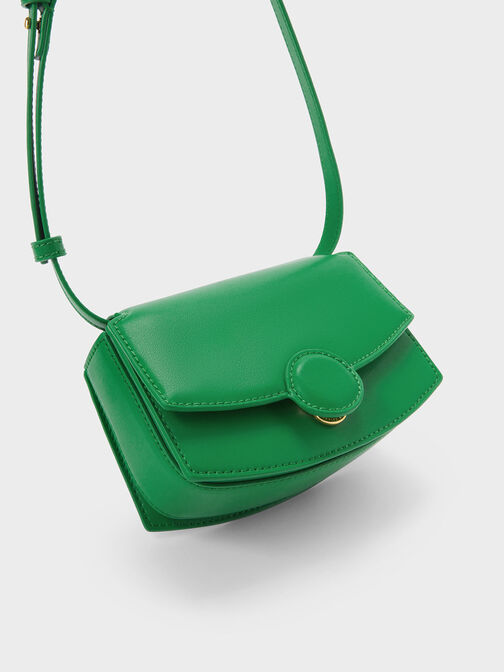 Clover Curved Shoulder Bag, Green, hi-res