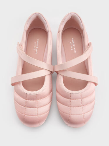 Girls' Recycled Polyester Mary Jane Sneakers, Light Pink, hi-res