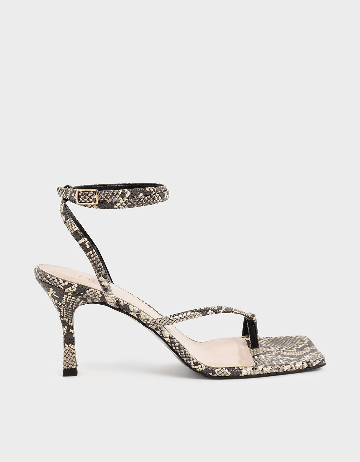 snake print sandals heels
