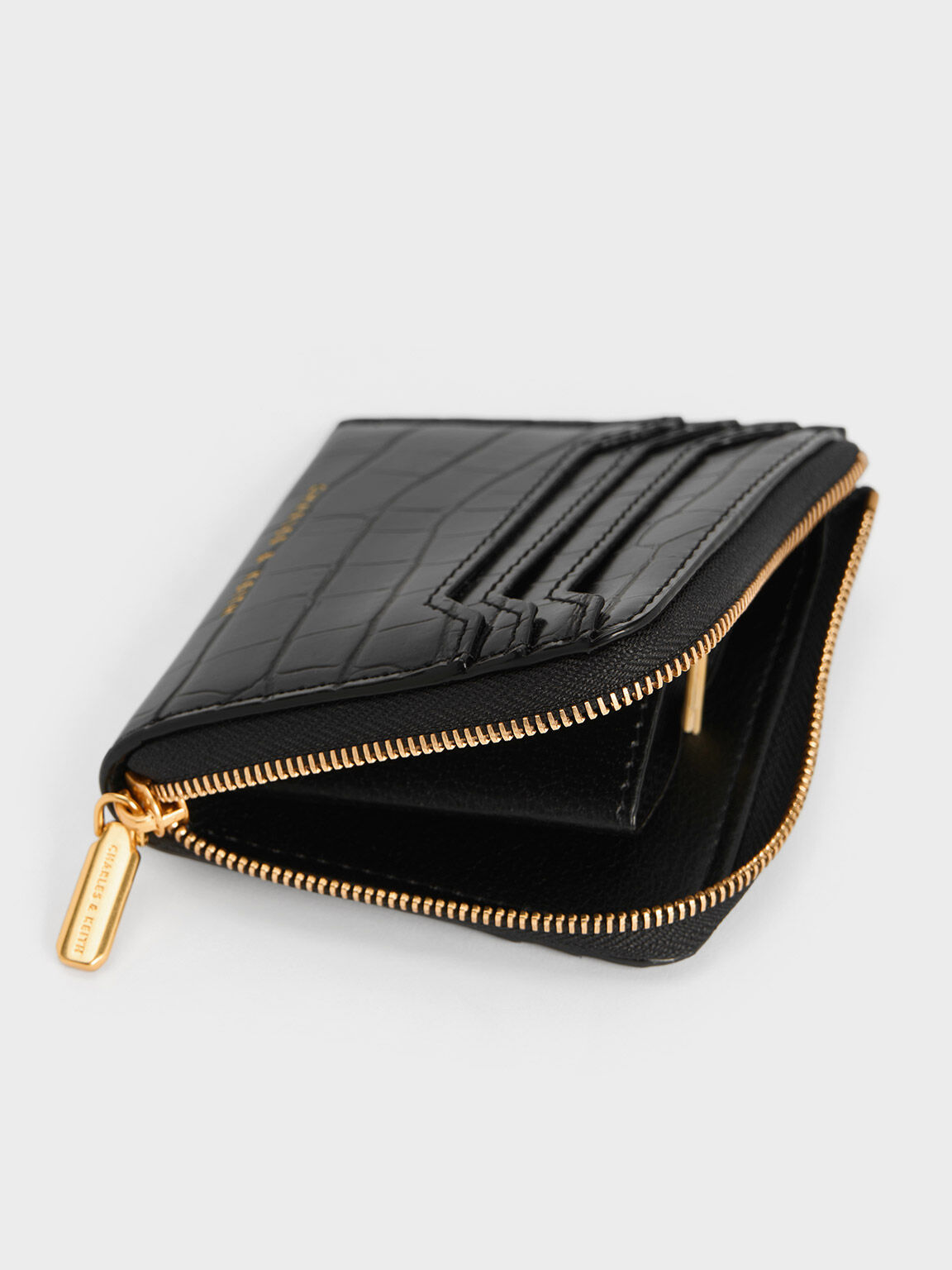 Croc leather card holder online