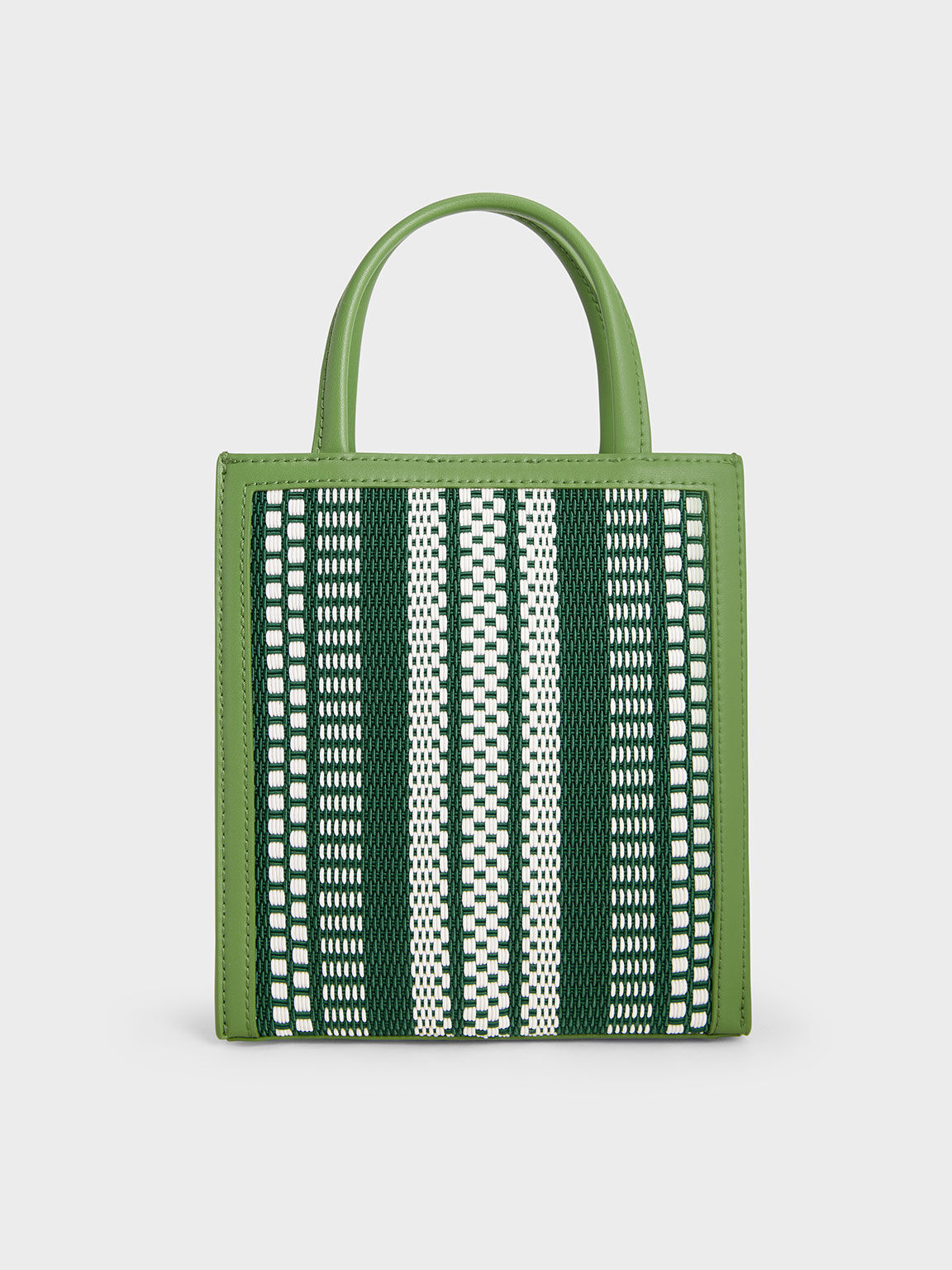 Lime Woven Double Handle Tote Bag CHARLES KEITH QA