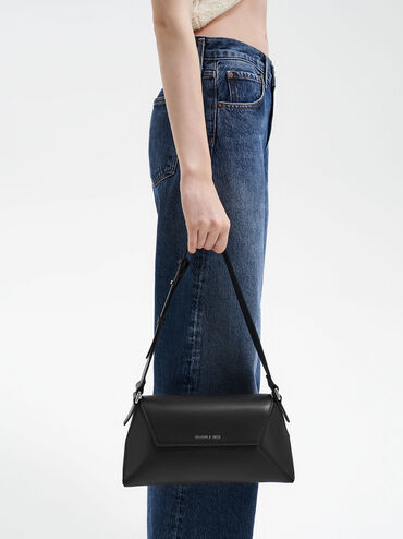 Bolso De Hombro Geométrico Nasrin, Noir, hi-res