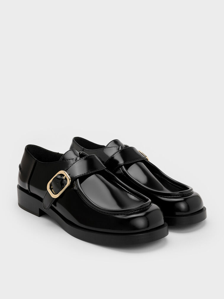 Buckled-Strap Loafers, Black Box, hi-res