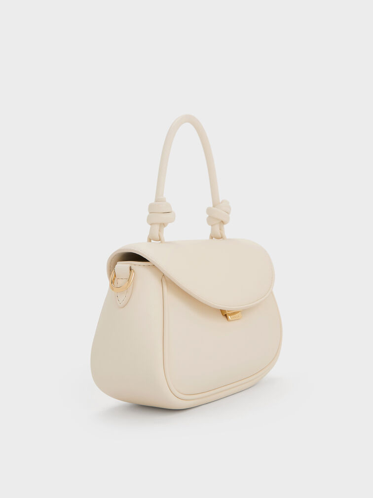 Sammie Knotted-Handle Front-Flap Bag, Cream, hi-res