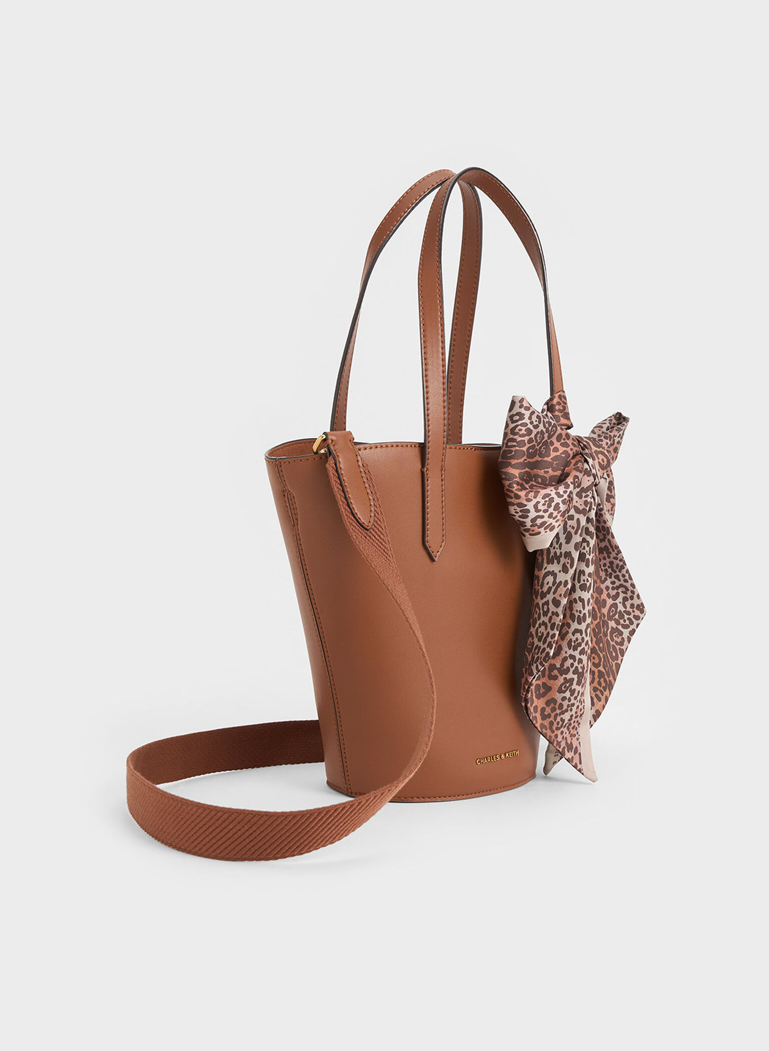 Sianna Scarf-Print Tote Bag, Chocolate, hi-res