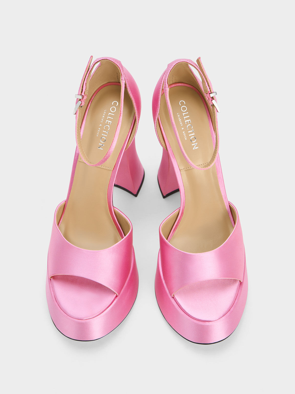Michelle Recycled Polyester Platform Sandals, Pink, hi-res