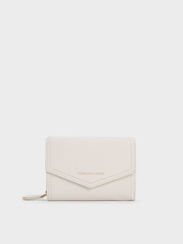 Stitch Trim Envelope Wallet, Cream, hi-res