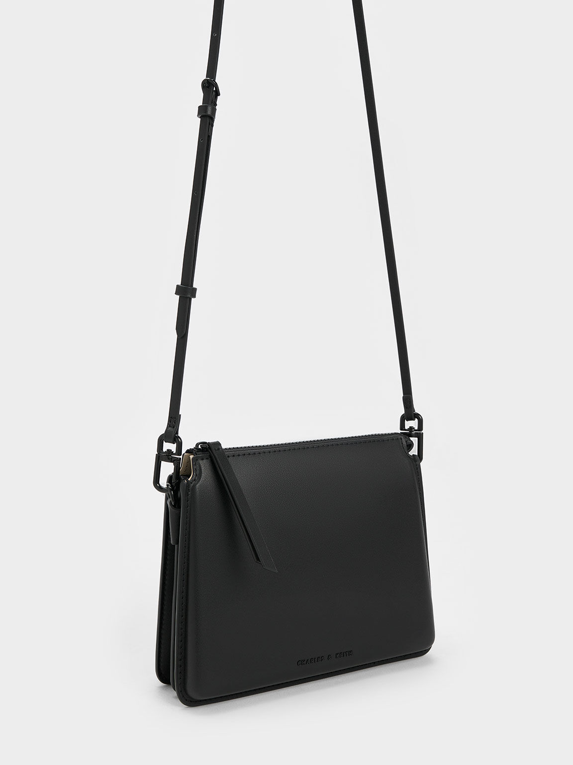 Camelia Trapeze Crossbody Bag, Black, hi-res