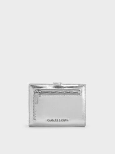 Cartera metalizada Bryna, Plateado, hi-res