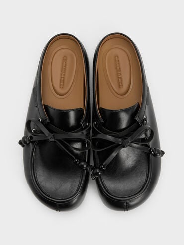 Gale Beaded-Lace Mules, Black, hi-res