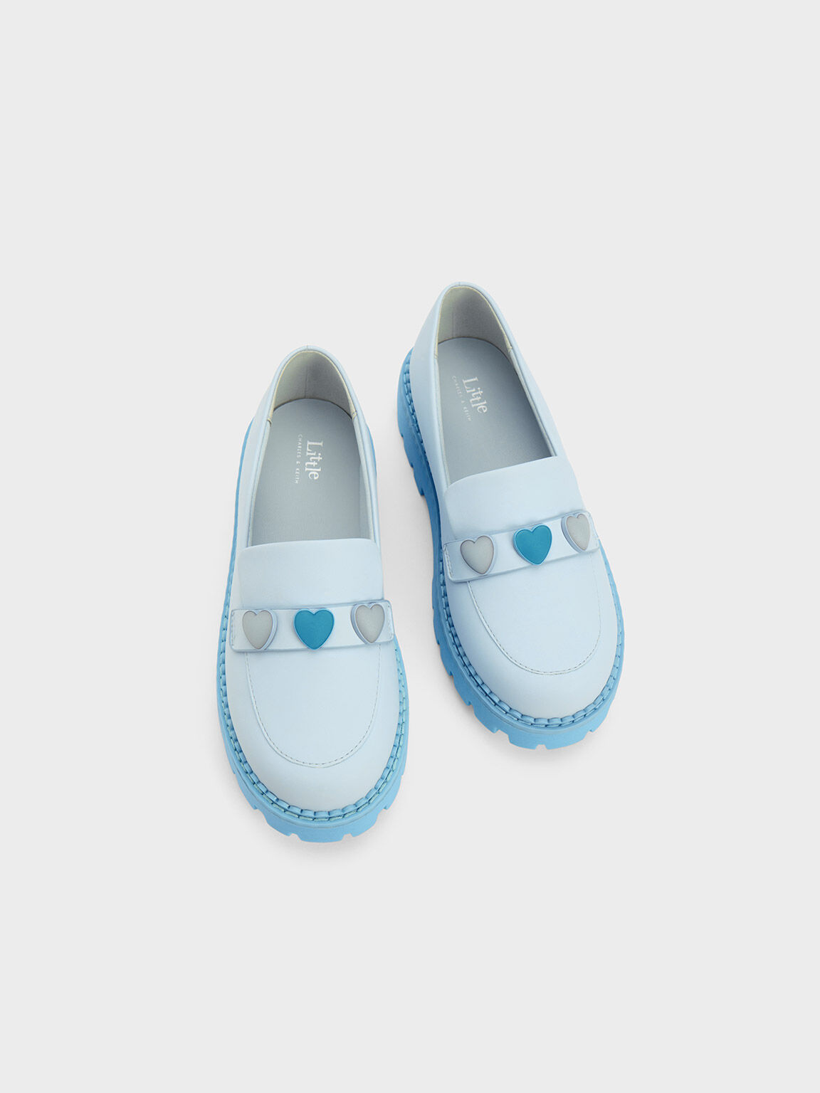 兒童愛心厚底樂福鞋, 淺藍色, hi-res