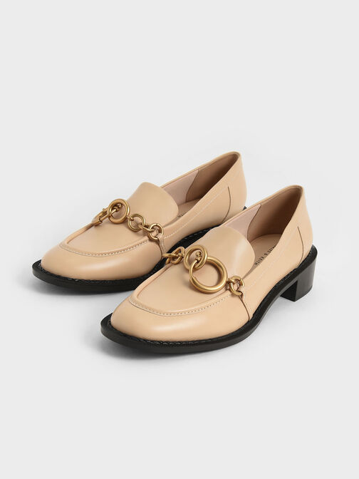 Chain Link Loafers, Beige, hi-res
