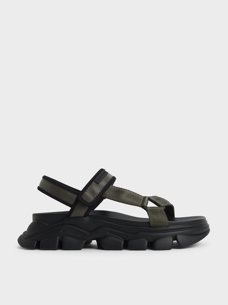 Dash Chunky Sandals, Military Green, hi-res