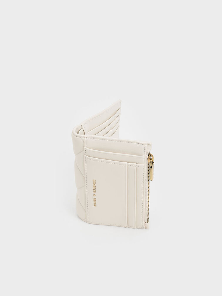 Gemma Quilted Card Holder, Cream, hi-res