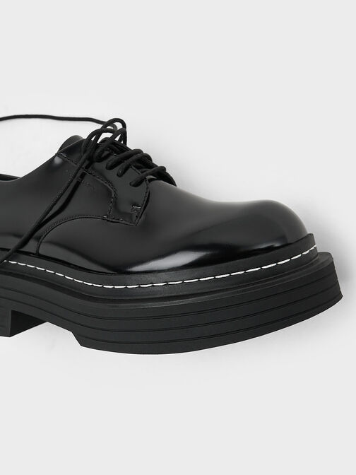 Lace-Up Platform Derbys, Black Box, hi-res