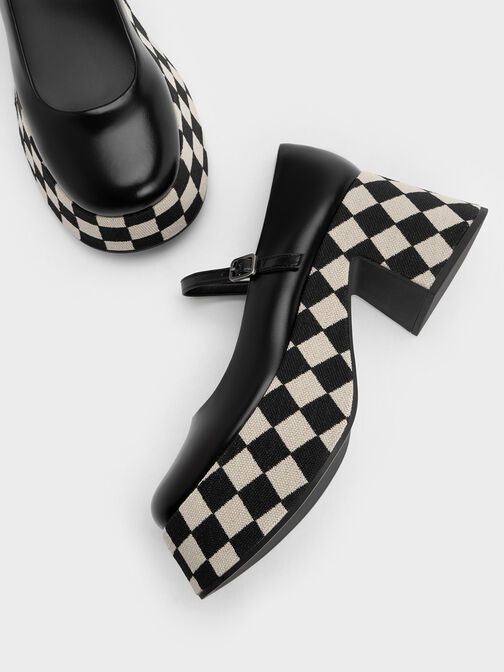 Rubina Checkered Platform Mary Janes, Multi, hi-res