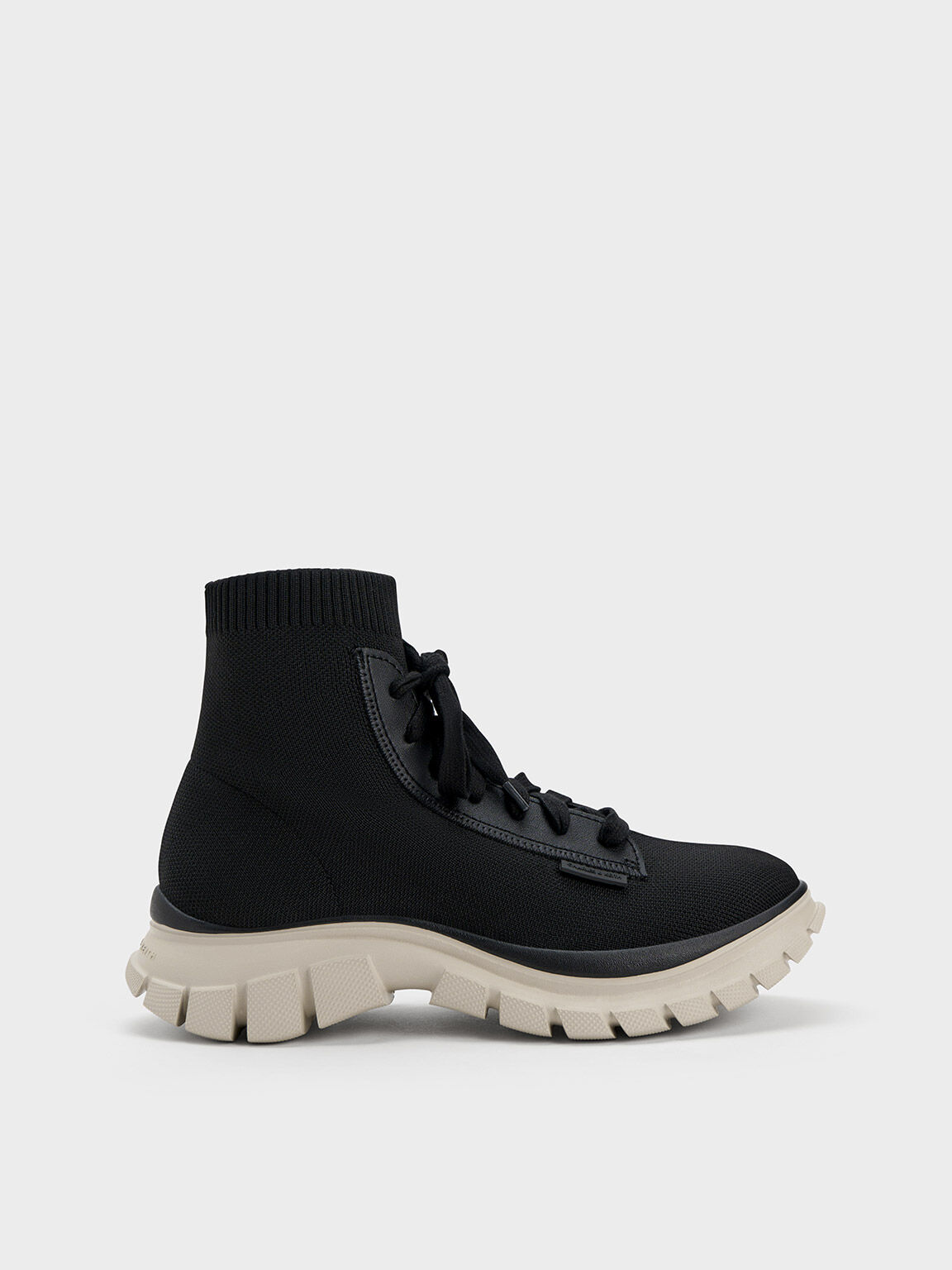 Knitted Sock High-Top Sneakers, Black, hi-res