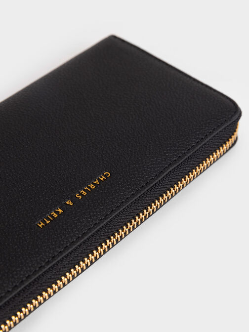 Zip-Around Long Wallet, Black, hi-res