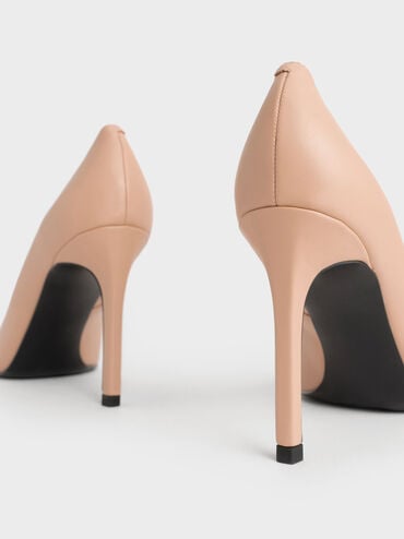 Tapered Square-Toe Pumps, Nude, hi-res