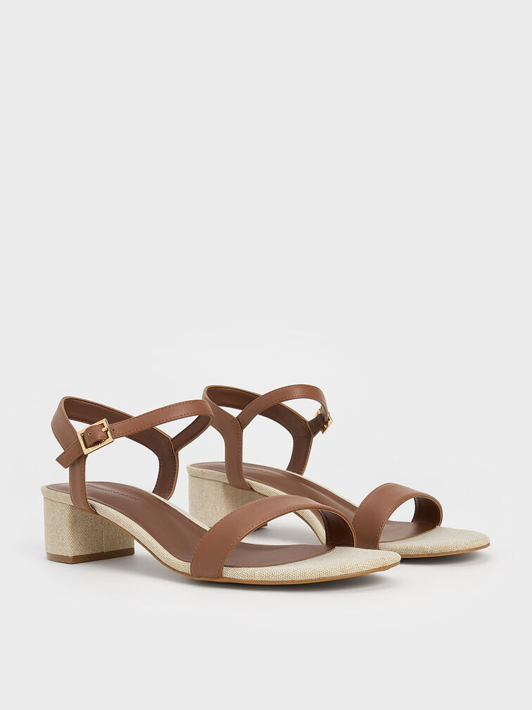 Block Heel Ankle-Strap Sandals, Multi, hi-res