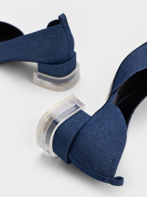 Judy Hopps Chain-Strap Denim D'Orsay Pumps, Blue, hi-res