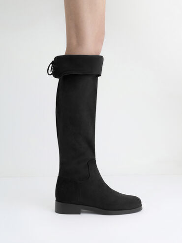 綁帶兩穿長靴, 黑色特別款, hi-res