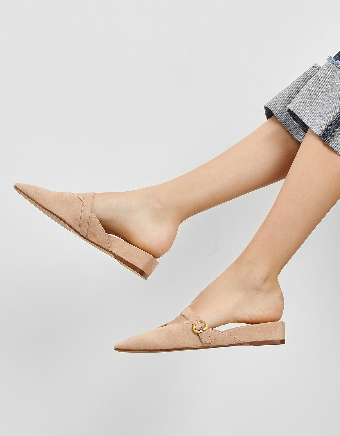 beige mules flat