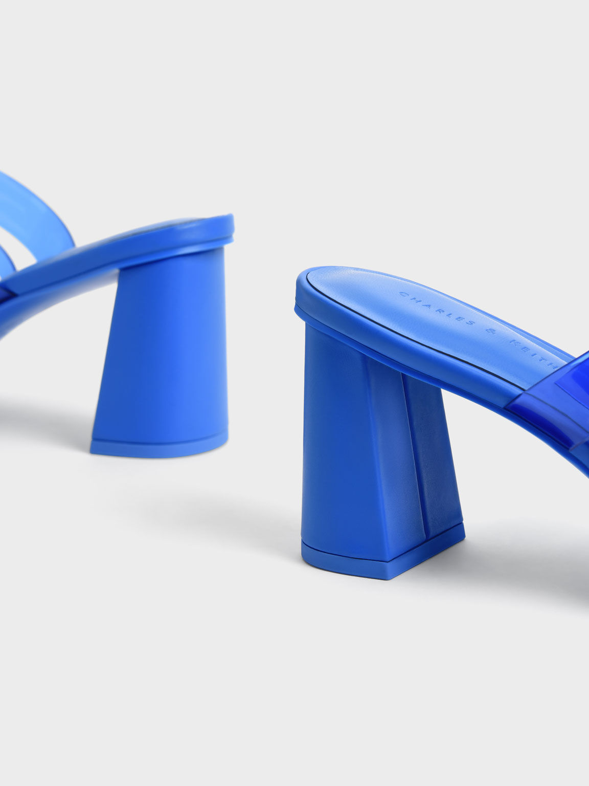 Madison See-Through Caged Mules, Blue, hi-res