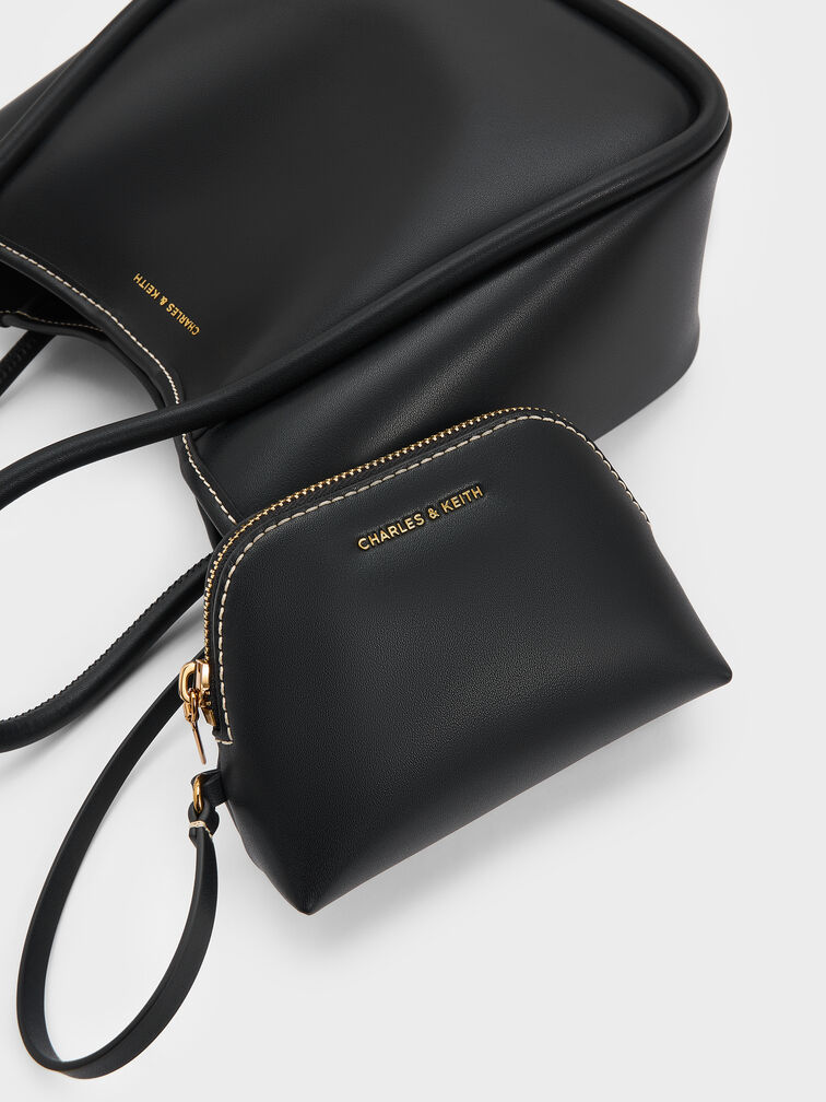 Mini Lyla Tubular Tote Bag, Black, hi-res
