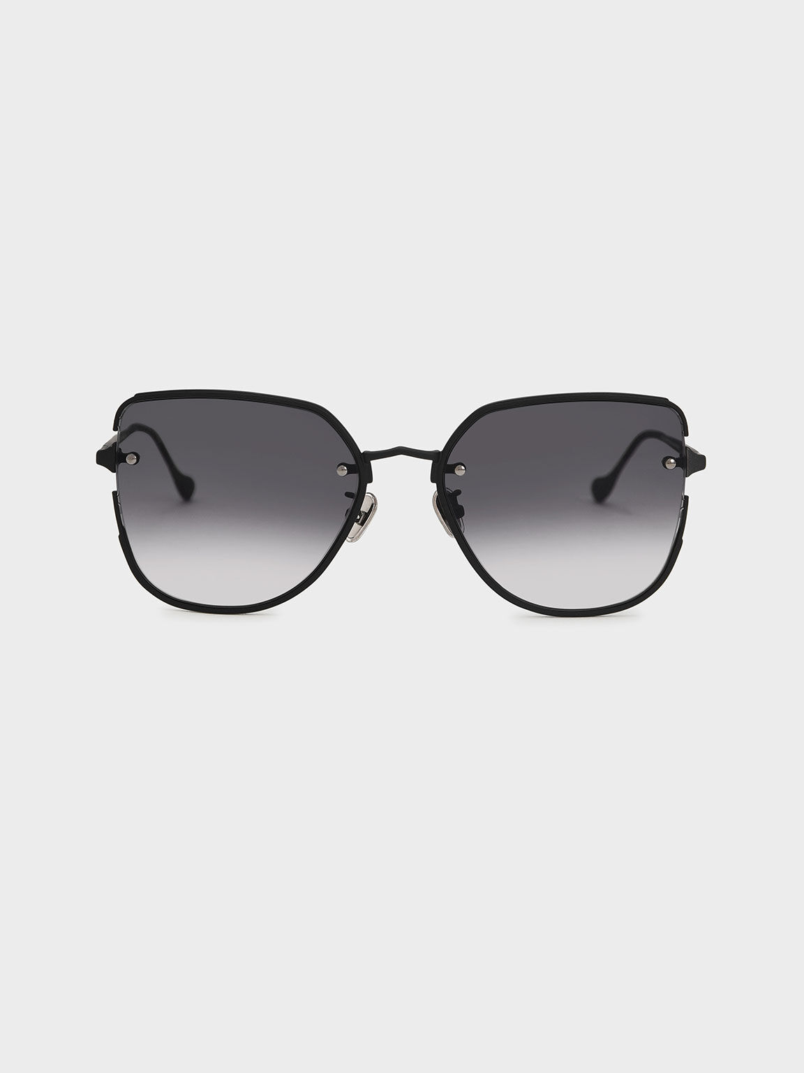 Tinted Butterfly Sunglasses, Black, hi-res