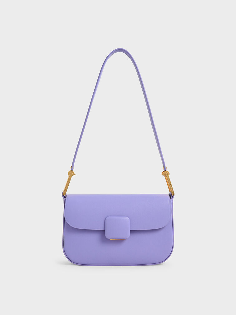 Koa Square Push-Lock Shoulder Bag, Lilac, hi-res