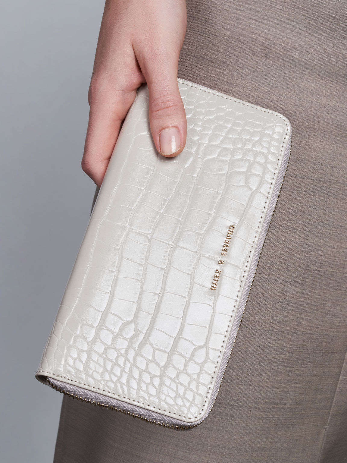 Charles and keith croc effect mini long wallet store