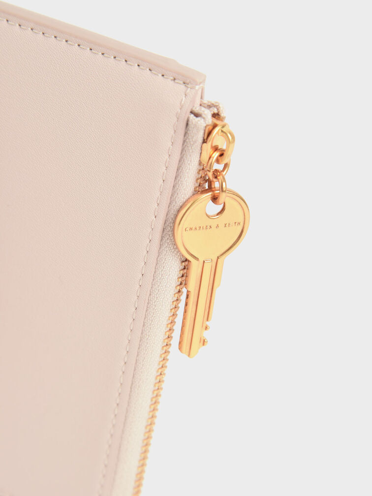 Zip-Around Mini Wallet, Light Pink, hi-res