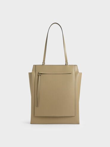 Large Trapeze Tote, Sand, hi-res