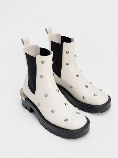 Lotso Studded Chelsea Boots, Chalk, hi-res