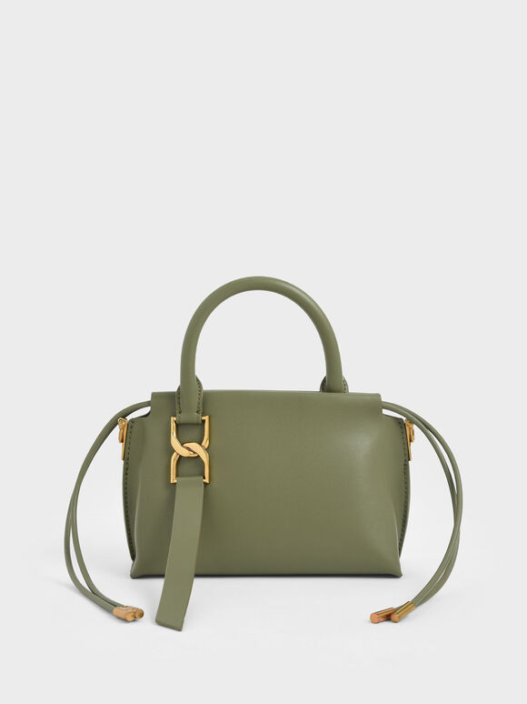 Esme 拉鍊手提包, 橄欖色, hi-res