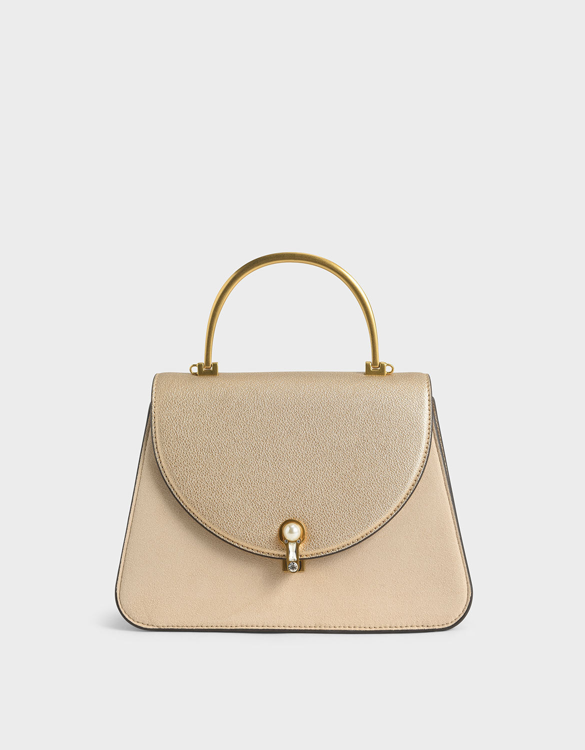 charles and keith textured chain handle bag