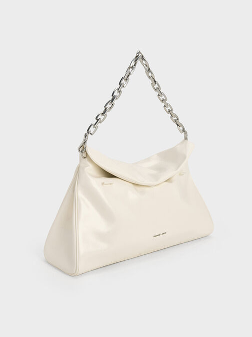 Andromeda Chunky-Chain Trapeze Tote Bag, Cream, hi-res