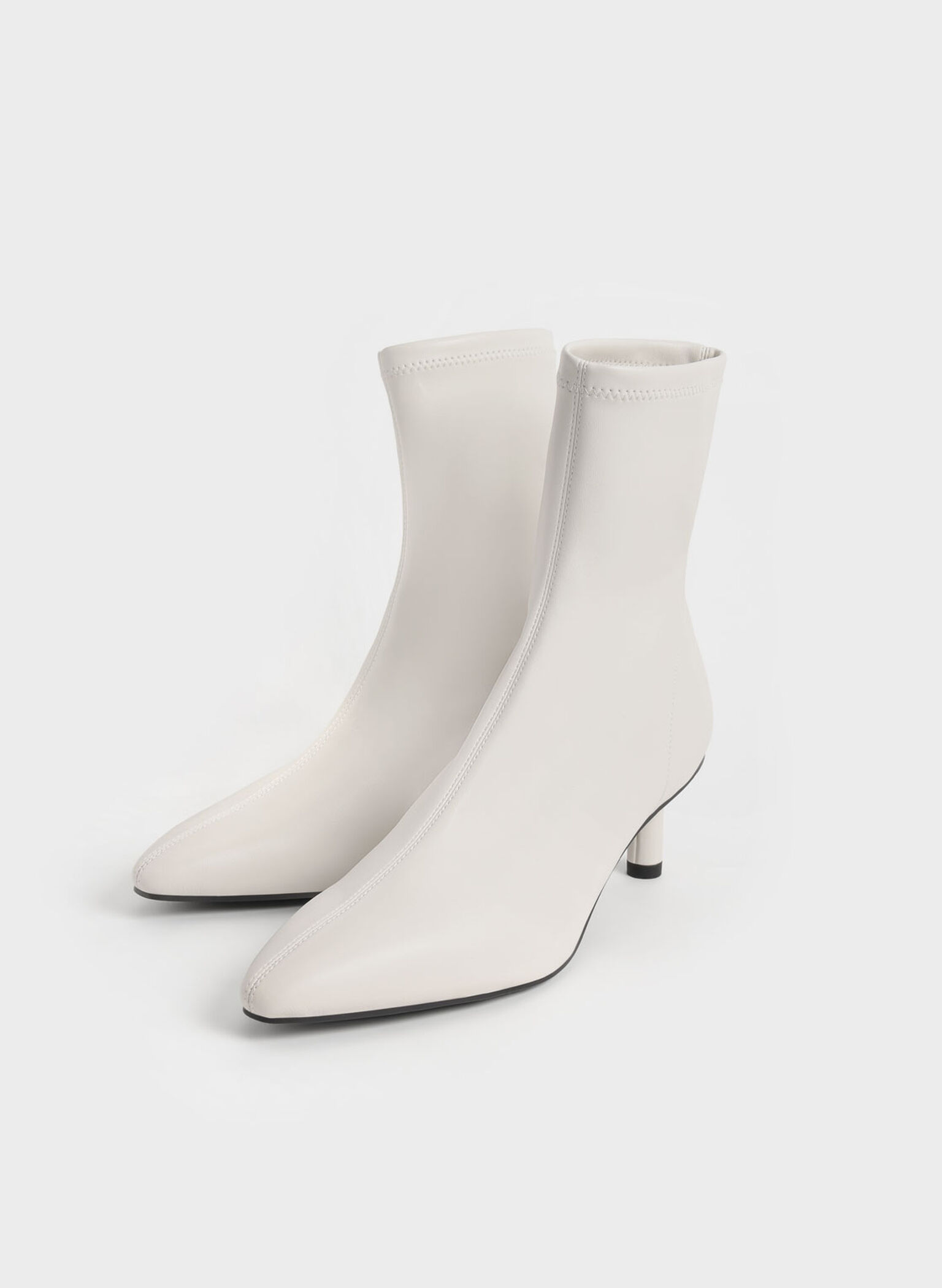 Cylindrical Heel Ankle Boots, Chalk, hi-res