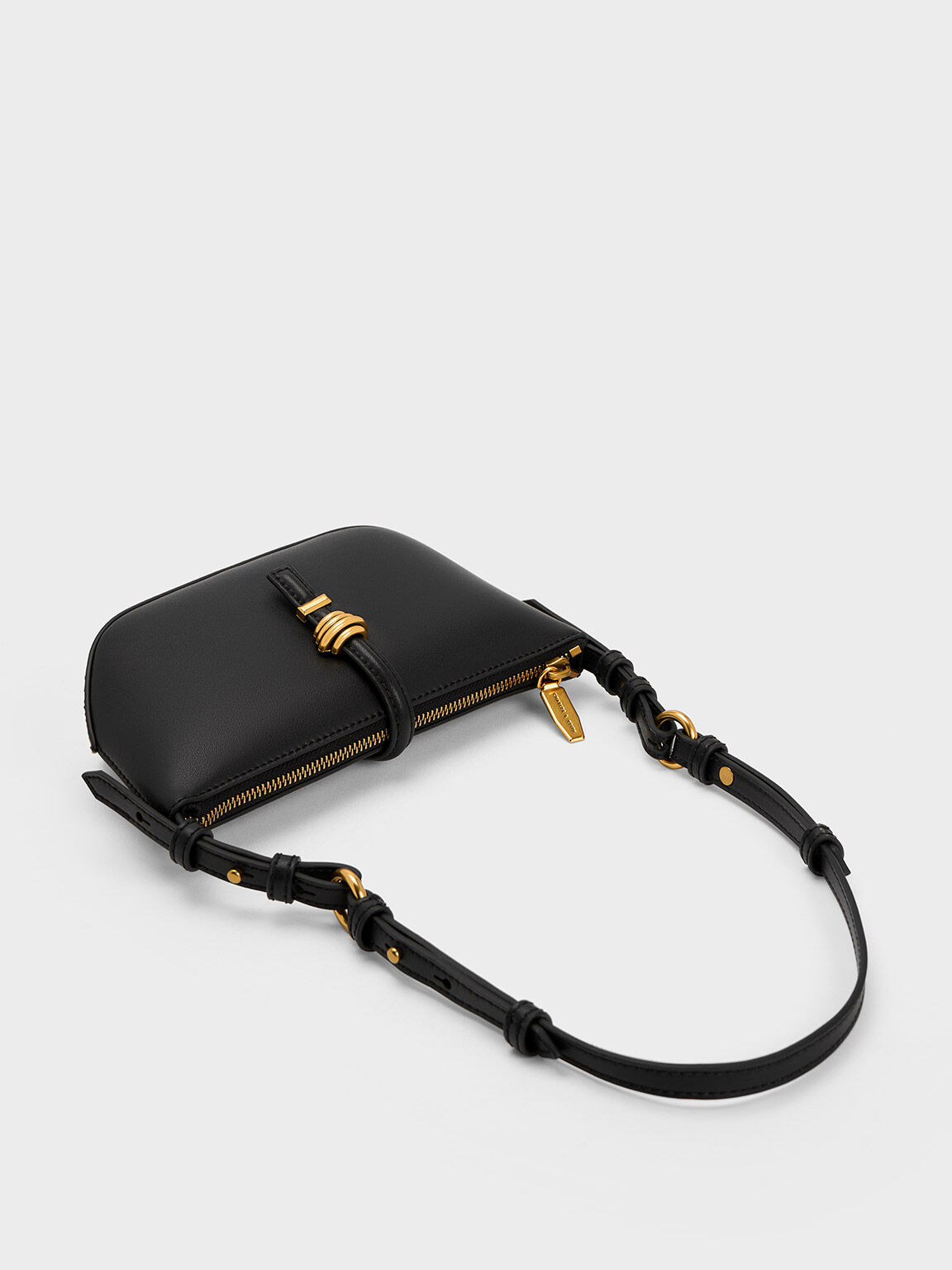 Trudy Belted Geometric Bag, Black, hi-res
