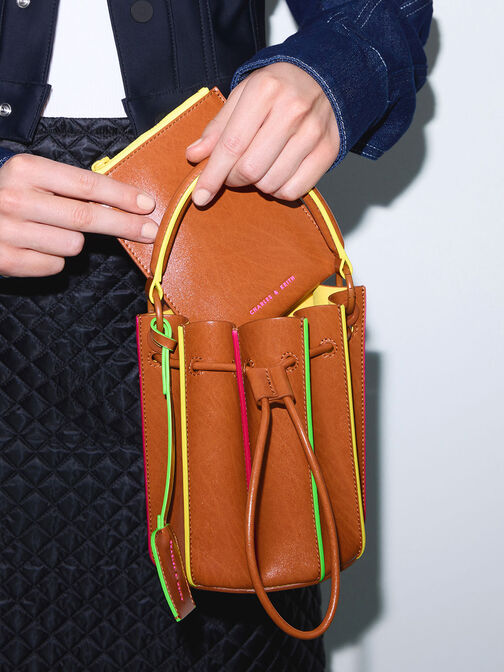 Clove Top Handle Bucket Bag, Tan, hi-res