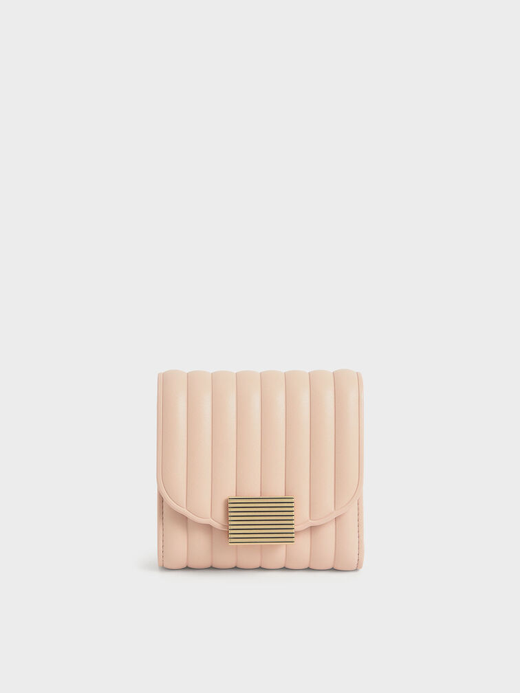 Brielle Panelled Short Wallet, Light Pink, hi-res