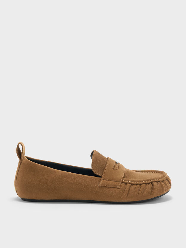 Mocasines Penny fruncidos en efecto ante, Co&ntilde;ac, hi-res