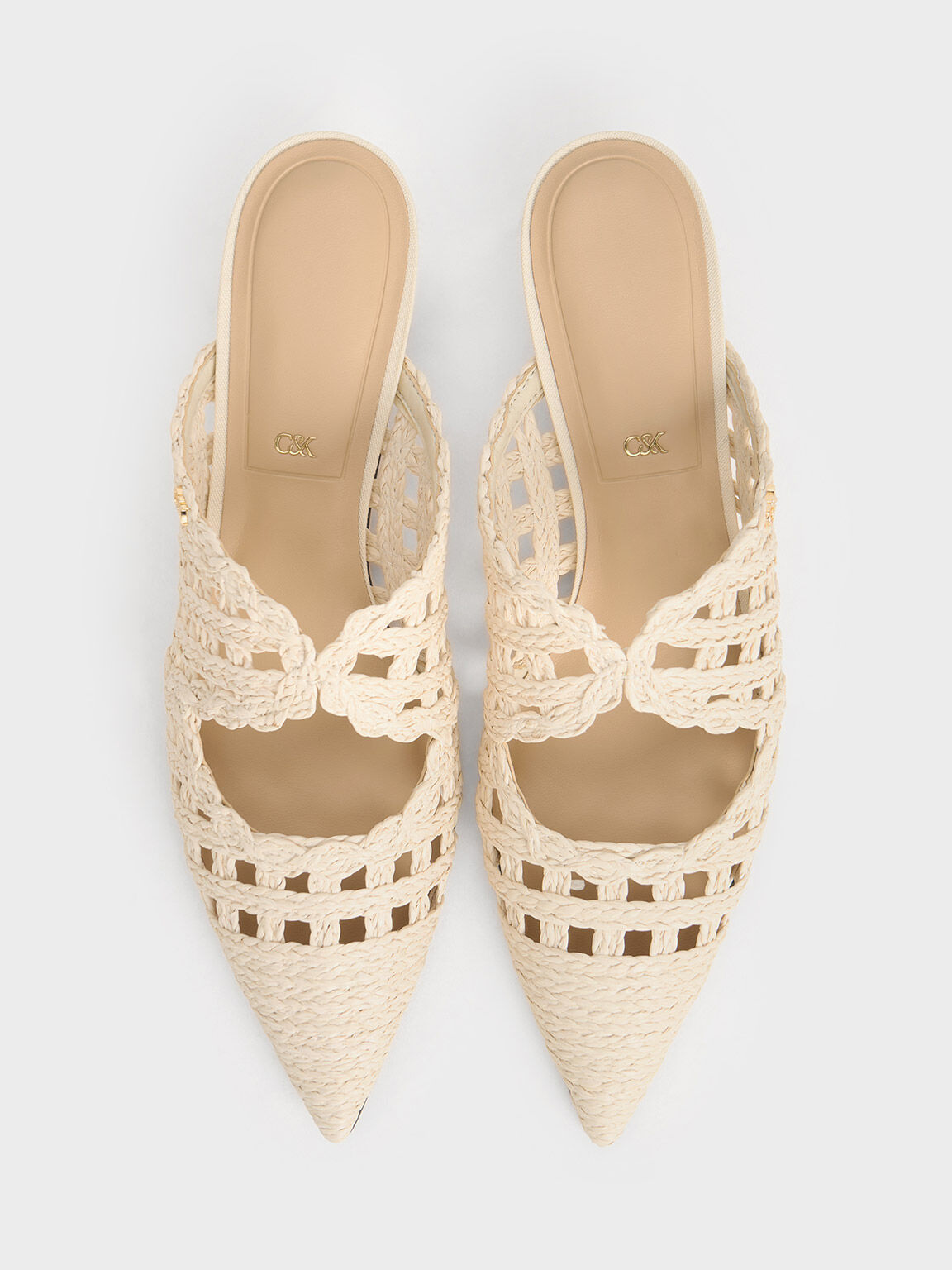 Woven mules white hot sale