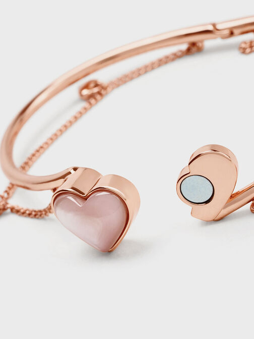 Annalise Heart Stone Chain-Link Bracelet, Rose Gold, hi-res