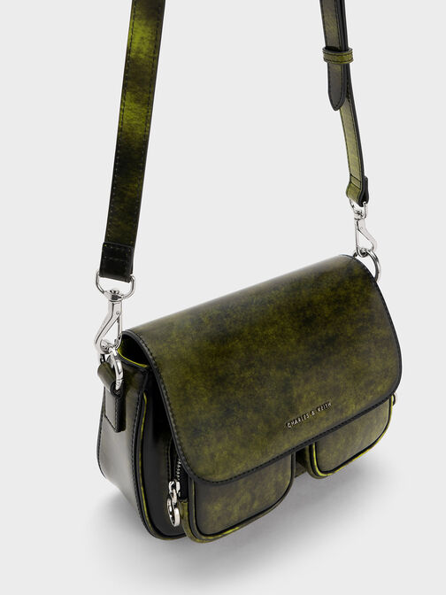 Letitia Front Flap Crossbody Bag, Lime, hi-res